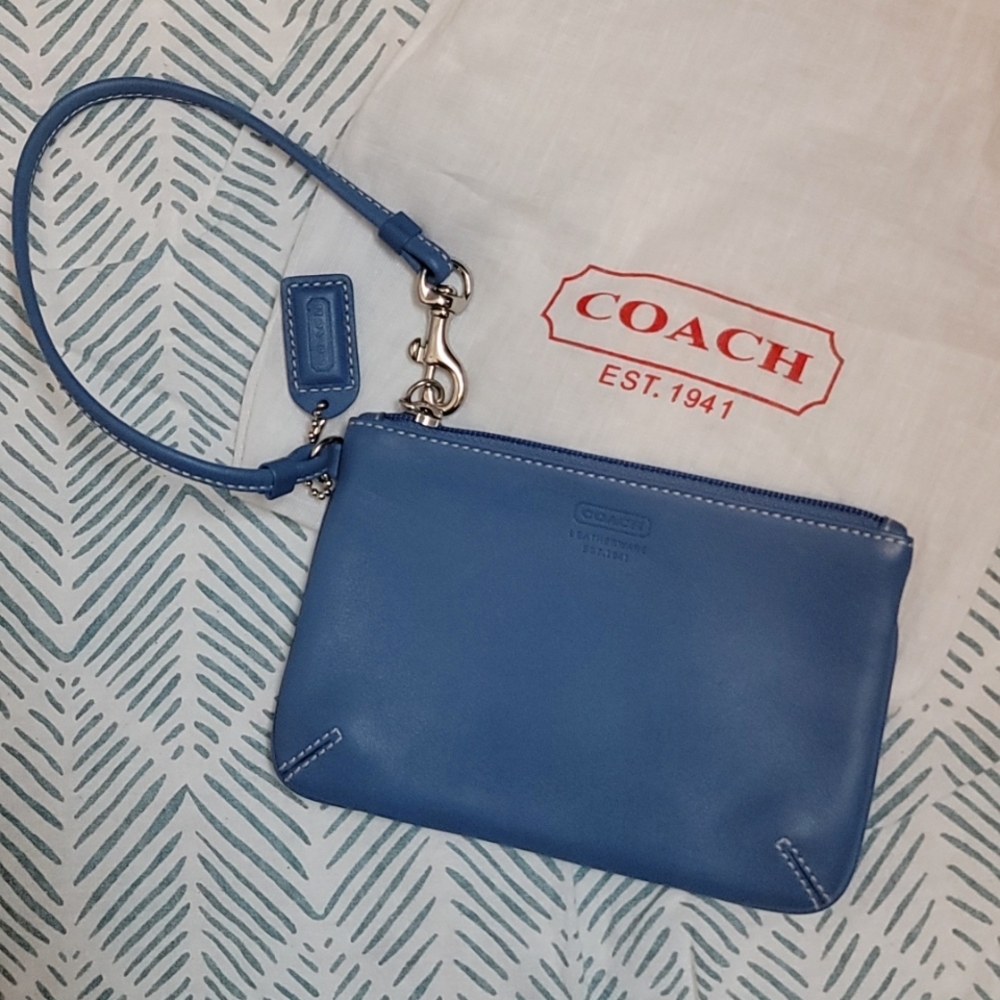 Blue Coach Wristlet